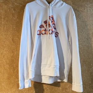 White adidas hoodie sz L